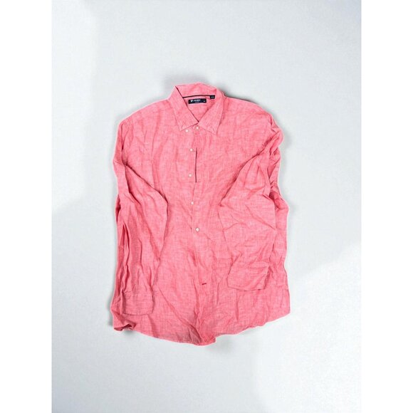 Cremeux Classics Men's Size XXL Pink Linen Button-Up Shirt - Picture 2 of 5